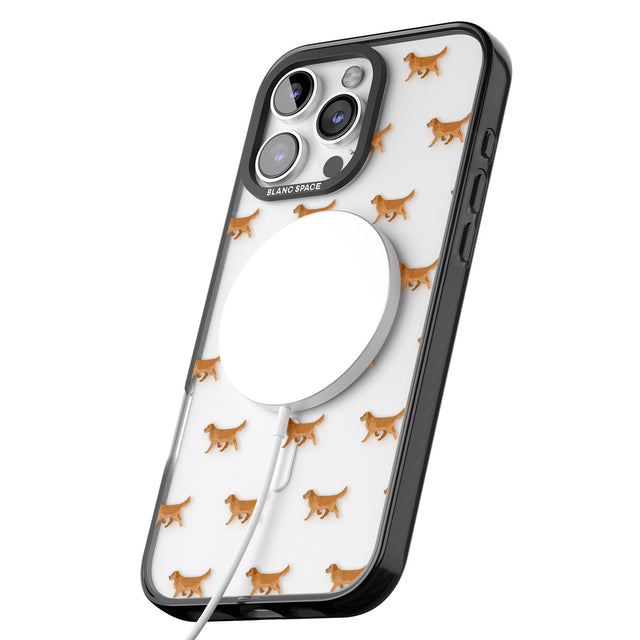 iPhone 16 Pro Max Golden Retriever Dog Pattern Clear Black Impact Phone Case