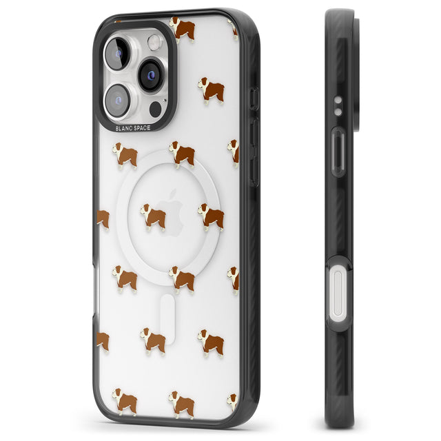 iPhone 16 Pro Max English Bulldog Dog Pattern Clear Black Impact Phone Case