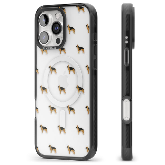 iPhone 16 Pro Max German Sherpard Dog Pattern Clear Black Impact Phone Case