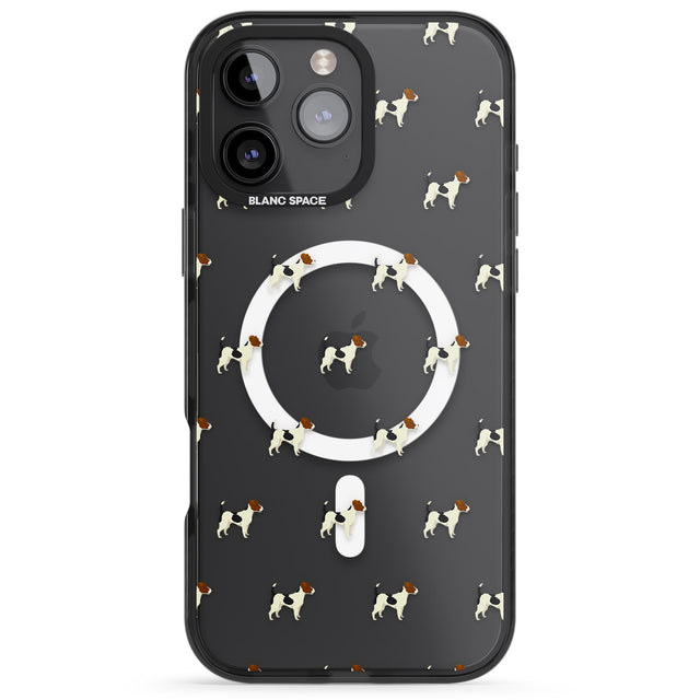 iPhone 16 Pro Max Jack Russell Terrier Dog Pattern Clear Black Impact Phone Case