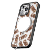 iPhone 16 Pro Max Cockapoo (Brown) Watercolour Dog Pattern Black Impact Phone Case