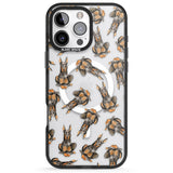 iPhone 16 Pro Max Doberman Watercolour Dog Pattern Black Impact Phone Case