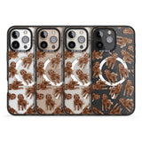 iPhone 16 Pro Max Labradoodle (Brown) Watercolour Dog Pattern Black Impact Phone Case