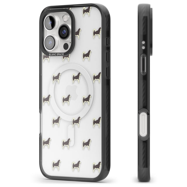 iPhone 16 Pro Max Alaskan Malamute Dog Pattern Clear Black Impact Phone Case