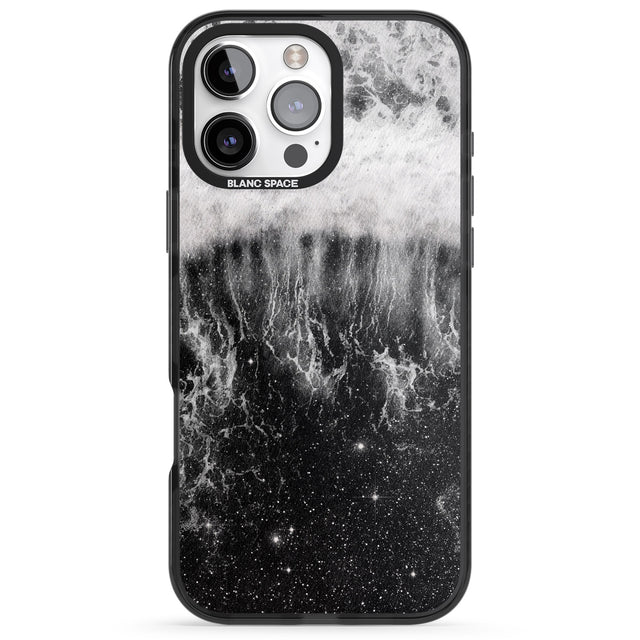 iPhone 16 Pro Max Ocean Wave Galaxy Print Black Impact Phone Case