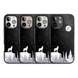 iPhone 16 Pro Max Moon Phases: Wolf & Full Moon Black Impact Phone Case