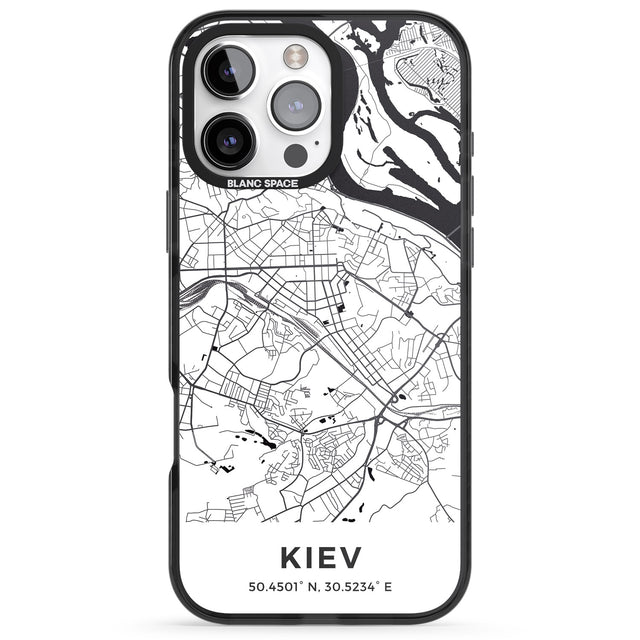 iPhone 16 Pro Max Map of Kiev, Ukraine Black Impact Phone Case