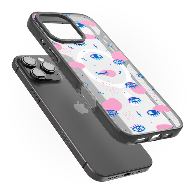 iPhone 16 Pro Max Pink Eye Blotches Black Impact Phone Case