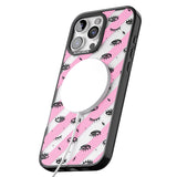 iPhone 16 Pro Max Pink Stripe Eyes Black Impact Phone Case