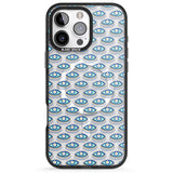 iPhone 16 Pro Max Eyes & Crosses (Clear) Psychedelic Eyes Pattern Black Impact Phone Case