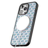 iPhone 16 Pro Max Eyes & Crosses (Clear) Psychedelic Eyes Pattern Black Impact Phone Case