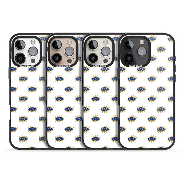 iPhone 16 Pro Max Gold Eyes Psychedelic Eyes Pattern Black Impact Phone Case