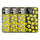 iPhone 16 Pro Max Happy Face Clear Pattern Black Impact Phone Case