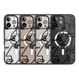 iPhone 16 Pro Max Abstract Continuous Line Faces Black on Clear Black Impact Phone Case