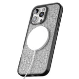 iPhone 16 Pro Max Abstract Lines: Scalloped Pattern Black Impact Phone Case