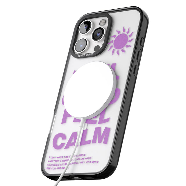 iPhone 16 Pro Max Feel Good Feel Calm (Purple) Black Impact Phone Case