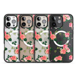 iPhone 16 Pro Max Pink Roses Black Impact Phone Case