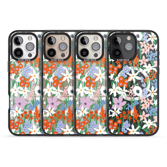 iPhone 16 Pro Max Springtime Meadow: Transparent Black Impact Phone Case