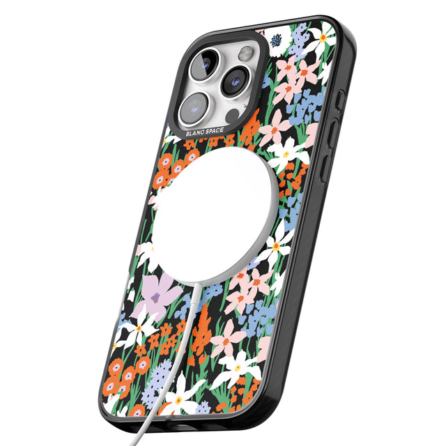 iPhone 16 Pro Max Springtime Meadow: Solid Black Impact Phone Case