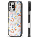 iPhone 16 Pro Max Small Flower Mix: Transparent Black Impact Phone Case