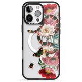 iPhone 16 Pro Max Floral Snake Black Impact Phone Case