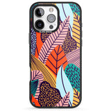 iPhone 16 Pro Max Abstract Leaves Black Impact Phone Case