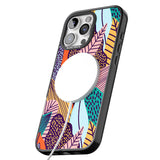 iPhone 16 Pro Max Abstract Leaves Black Impact Phone Case