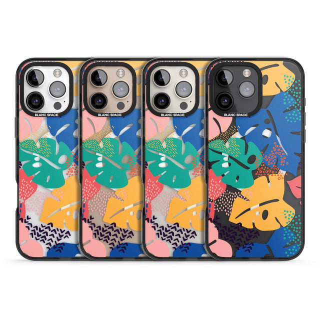 iPhone 16 Pro Max VIbrant Leaves Black Impact Phone Case