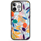 iPhone 16 Pro Max Abstract Line Drawn Leaves Black Impact Phone Case