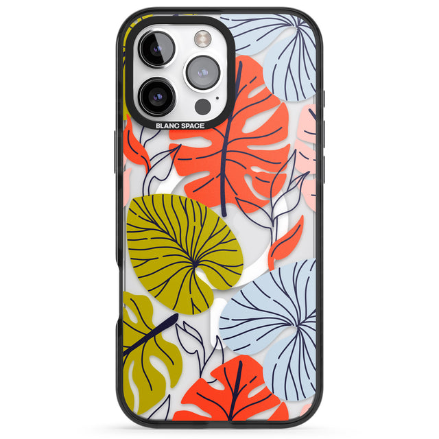 iPhone 16 Pro Max Retro Leaves Black Impact Phone Case