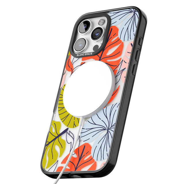 iPhone 16 Pro Max Retro Leaves Black Impact Phone Case