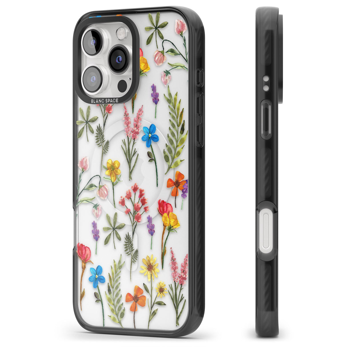 iPhone 16 Pro Max Spring Botanicals Black Impact Phone Case