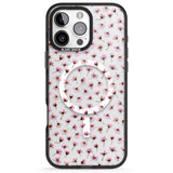 iPhone 16 Pro Max Small Pink Blossoms Transparent Design Black Impact Phone Case