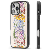 iPhone 16 Pro Max Wildflower Stripe Design - Cream Black Impact Phone Case