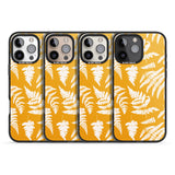 iPhone 16 Pro Max Fern Pattern on Yellow Black Impact Phone Case