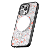 iPhone 16 Pro Max Red Fruits Transparent Floral Black Impact Phone Case