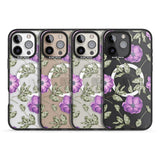 iPhone 16 Pro Max Purple Blossoms Transparent Floral Black Impact Phone Case