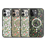 iPhone 16 Pro Max Spring Tulips Transparent Floral Black Impact Phone Case