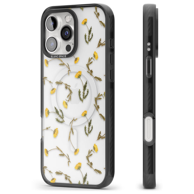 iPhone 16 Pro Max Long Stemmed Wildflowers - Dried Flower-Inspired Black Impact Phone Case