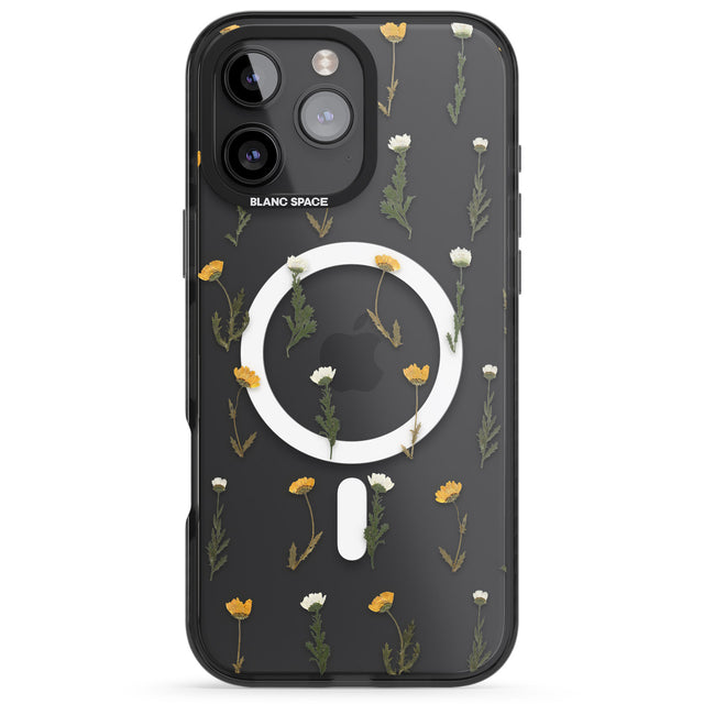 iPhone 16 Pro Max Pressed Flower Black Impact Phone Case