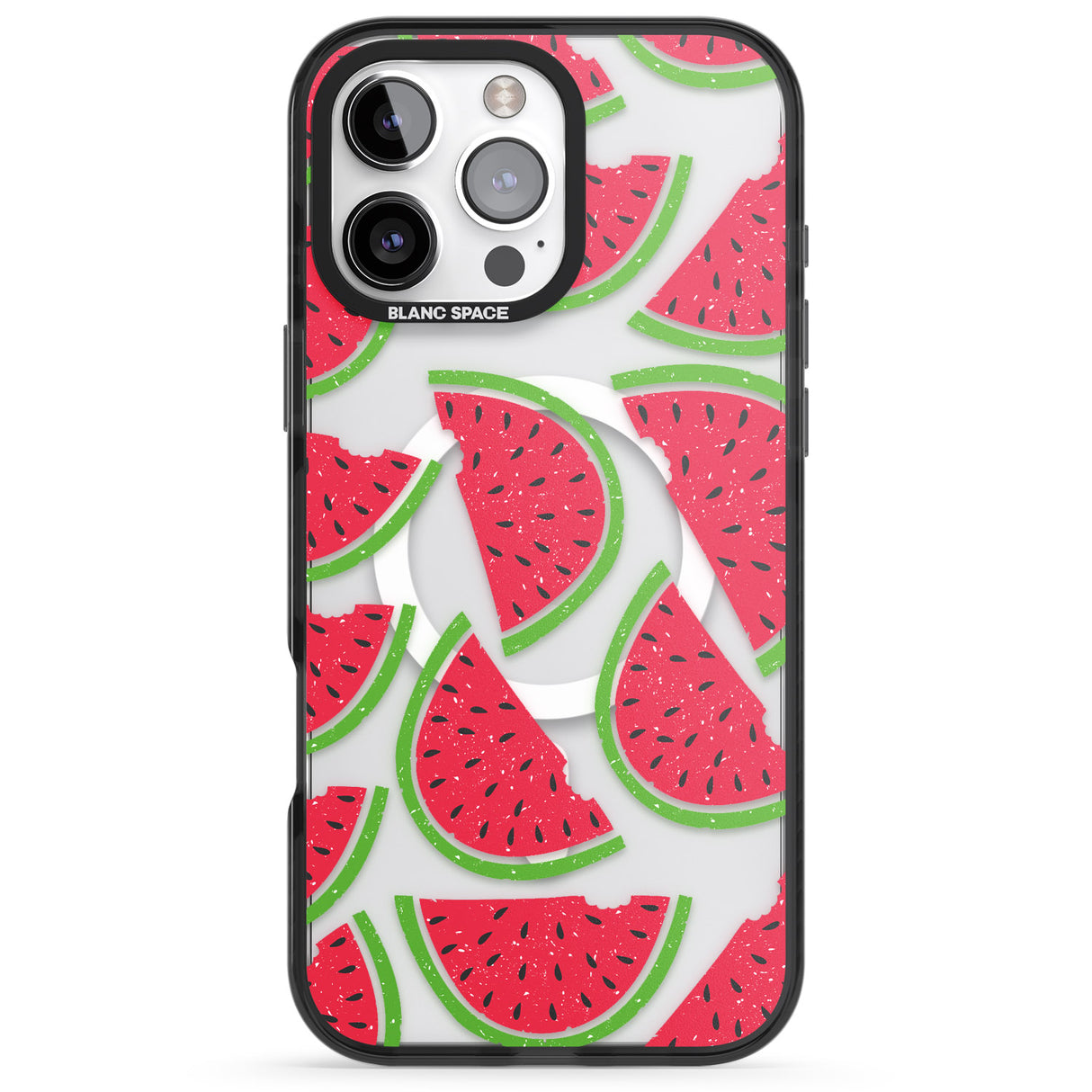 iPhone 16 Pro Max Watermelon Pattern Black Impact Phone Case