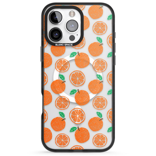 iPhone 16 Pro Max Orange Pattern Black Impact Phone Case