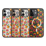 iPhone 16 Pro Max Blood Orange Fruit Pattern Transparent Black Impact Phone Case