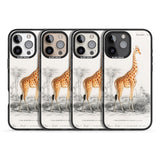 iPhone 16 Pro Max Vintage Girafe Art Black Impact Phone Case