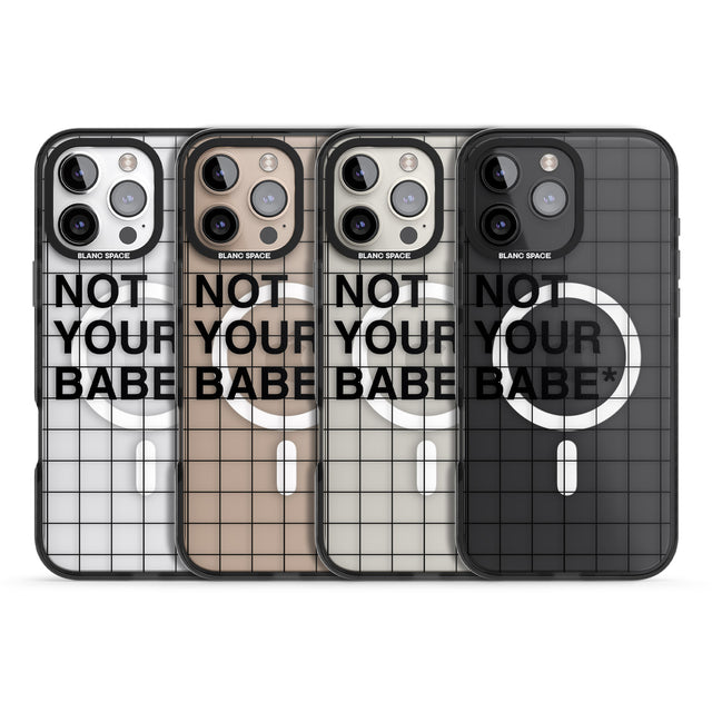 iPhone 16 Pro Max Grid Pattern Not Your Babe Black Impact Phone Case