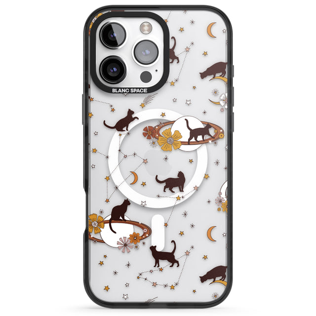 iPhone 16 Pro Max Halloween Cats and Astrology Black Impact Phone Case