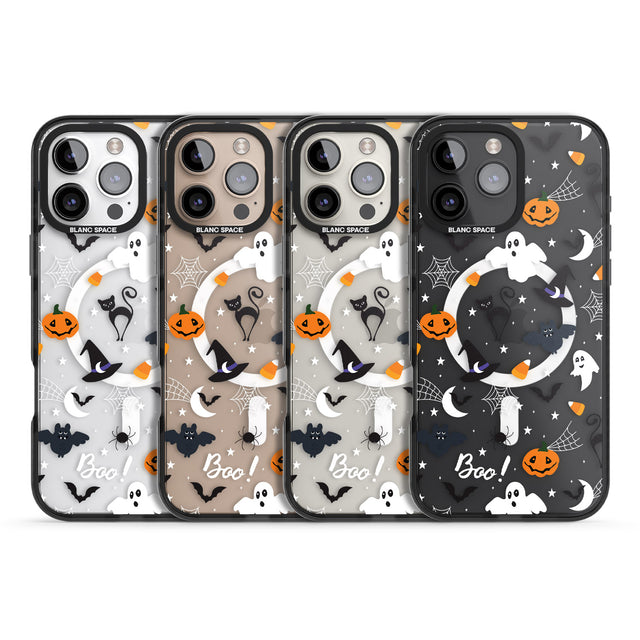 iPhone 16 Pro Max Halloween Mix Pattern Black Impact Phone Case