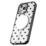 iPhone 16 Pro Max Small Heart Pattern: White & Black Impact Phone Case