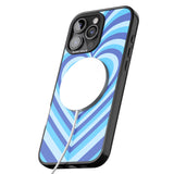 iPhone 16 Pro Max Blue Heart Illusion Black Impact Phone Case