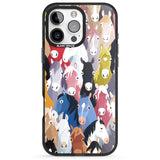 iPhone 16 Pro Max Colourful Horse Pattern Black Impact Phone Case